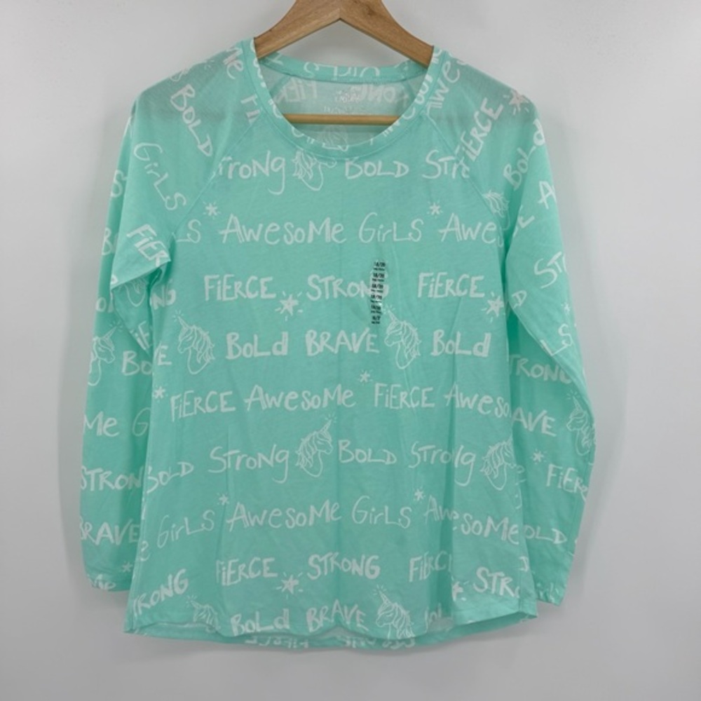 Justice Mint Long Sleeve Tee with Inspirational Print TLOASG‎ Vibe Size 18/20